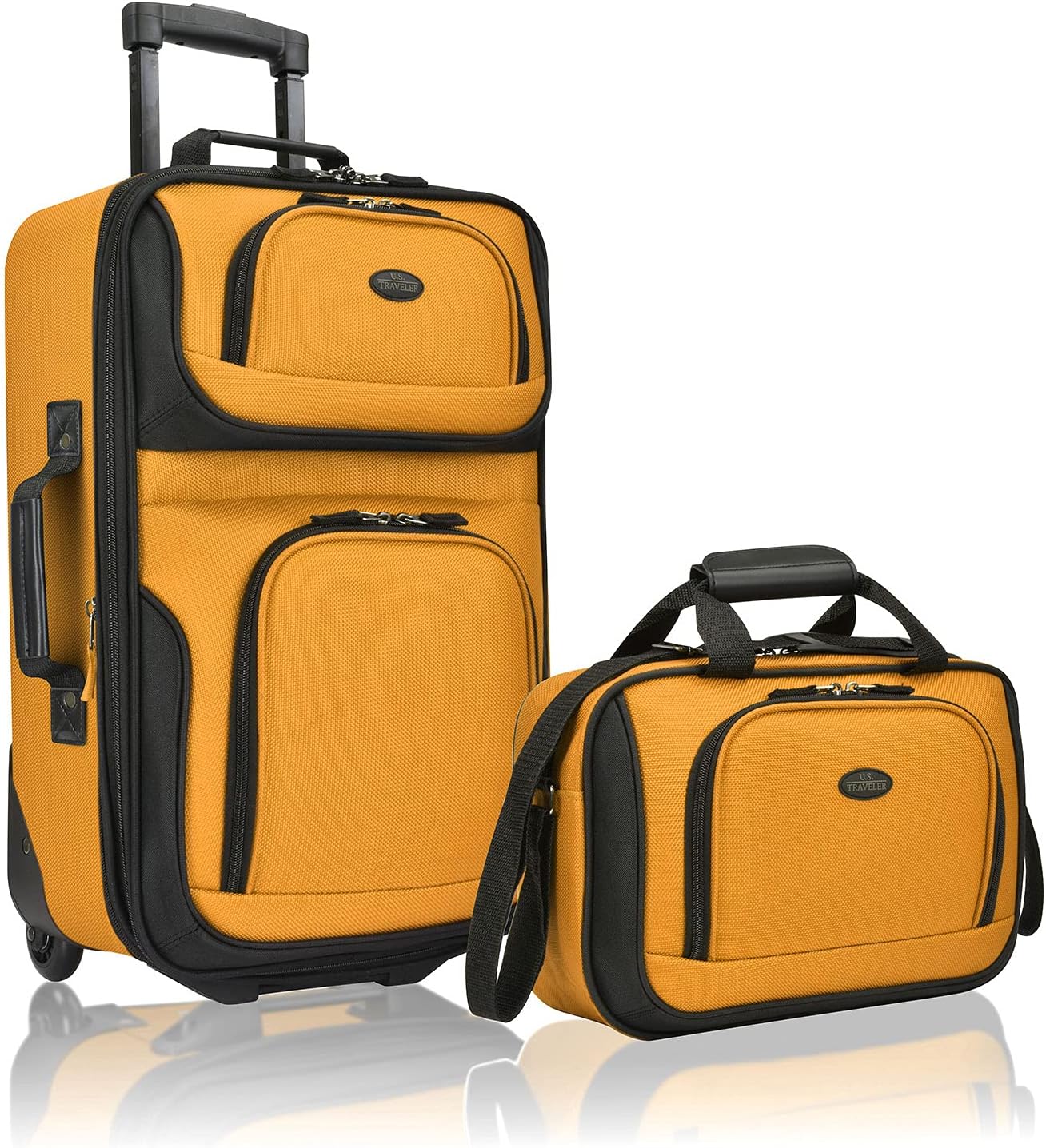 色:ブラック[U.S. Traveler] 荷物セット Rio Amazon.com | U.S. Traveler Rio Lightweight Softside Rolling Carry